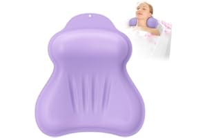 Silicone Bath Pillow, New Material Bath Pillows for Tub Head Neck and Back Support, Bath Tub Pillow with 4D Press Inflatable 