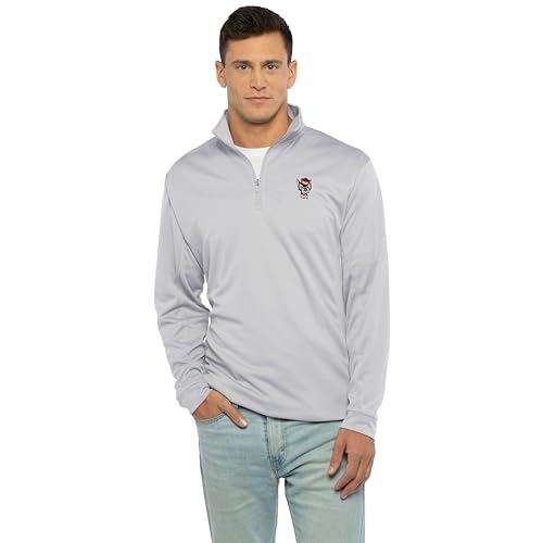 Vantage Apparel Men's Collegiate Micro Mesh Performance Gray 1/4 Zip Pullover,…