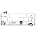 DEVAISE Versatile TV Stand, Entertainment Center Console, Bookshelf for Living Rooms, White