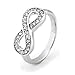 925 Sterling Silver Cubic Zirconia Infinity Symbol Ring, Size 7