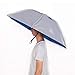 Umbrella Hat with ighten Clip Head Wear for Fishing Gardening Outdoor Hiking(Silver)(Blue with silver underneath)