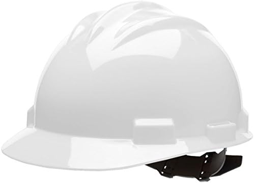 Bullard 61WHP Standard Series Cap Style Hard Hat, 4 Point Pin Lock Suspension, Cotton Brow Pad, White, One Size