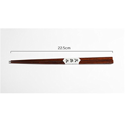 HuaLan Japanese Style Natural Wood Chopsticks Set Reusable Classic Style Chopsticks 5 Pairs Gift Set