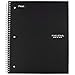 Five Star Spiral Notebook, 5 Subject, College Ruled Paper, 200 Sheets, 11" x 8-1/2", Black (72081) primary