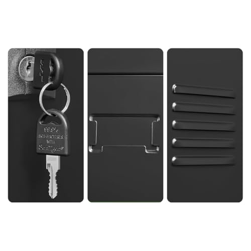 EKE Locker Metalico 185 X 38 X 45 Grande Almacenamiento Resistente Lockers Casilleros de Metal con Llave para Oficina Escuela Gimnasio o Casa (4 Puerta, Negro)