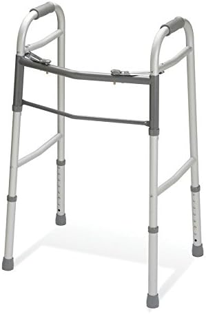 Medline EZ-Care 2-Button Folding Walker, Standard Adult, 1 Each