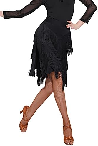ELLYDOOR Women's Fringe Dance Skirt 