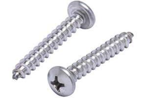 Bolt Dropper 10 X 1-1/4" Pan Head Phillips Wood Screw, (50 Pack), 18-8 (304) Stainless Steel Screws Corrosion Resistant Commercial Grade Bolts