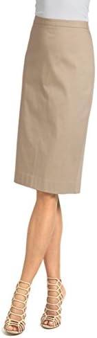 Ally NYC Women's New Double Sateen Knee Length Skirt - Sand - 4
