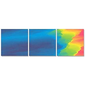 Canvas Wall Art Abstract Color Collage Painting Artwork for Home Prints Framed - 12"x12"x3 Panels