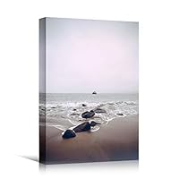 Canvas Wall Art Seashore View Beach Beach Blue Coastal Cool Photography Relax/Calm - 12x18 inches
