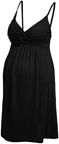 DonKap Women's Maternity Dress Cotton Full Slips Sleepwear Dress S-XXL