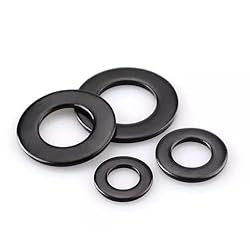 M12 Black Flat Washer, 18-8 (304) Stainless Steel