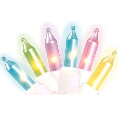 Dobar Holiday Essentials Easter String Lights - 100 Mini Pastel Easter Lights on White Wire - UL Listed