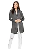 EttelLut Long Open Front Lightweight Soft Knit L/Sleeve Cardigan Sweaters Regular and Plus Size Charcoal XL