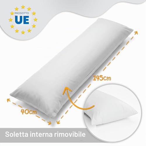 Totsy Baby Side Sleeping Pillow 40x145cm - Long Ergonomic Body Pillow Bouclé Cover Soft Breathable Removable Cover - OEKO-TEX Certified Wild Rose