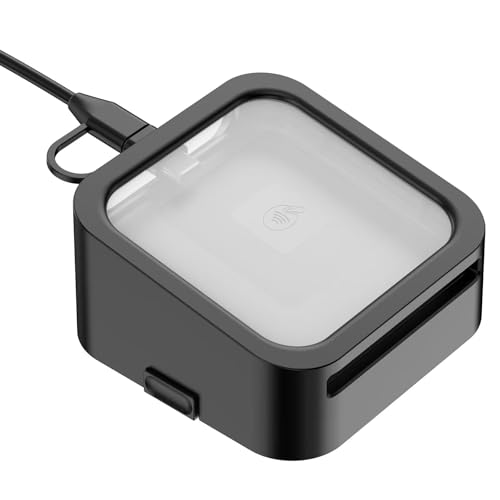 ROUNKIN Credit Card Dock for Square Reader 1st and 2nd,Beautiful and Compact Case for Square Reader,Support Anti-Sleep Button,One Click to Turn On(Cable and Wall Charger Included, No Reader) Black