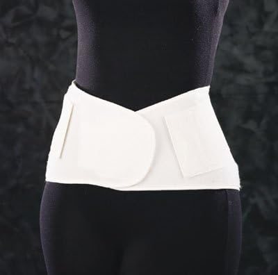 Back Support - Small Mesh back panel with four anti-roll stays is light and comfortable for all day wearing while providing needed compression and support. Plush hook &amp; loop compatible side panels taper to 4" over abdomen. Applying the 4" tension straps gives as much additional support as needed. No suspenders.