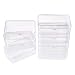 BENECREAT 12 Pack Clear Plastic Bead Storage Box, 3.5x2.4x1.2 Inches Rectangular Mini Clear Plastic Bead Containers Jewelry Organizers with Lid for Small Items and Crafts