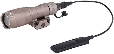 FARMSOLDIER Tactical LED Mini Scout Flashlight, Single Mode Weapon Light with Pressure Switch Picatinny Mount Rail Offset Ring Side Mount for Hunting Hiking