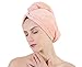 Fasting Drying Microfiber Hair Turban Towels for Women and Girls, 2 Pack Head Twist Towel Wraps Quick Dry Your Wet Hair after Bath Spa Shower (light orange+light purple)