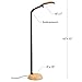 Brightech Litespan - LED Floor Reading Lamp, Modern Wooden Style, Adjustable Gooseneck, 850-950 Lumens, 12W, 3-Year Warranty