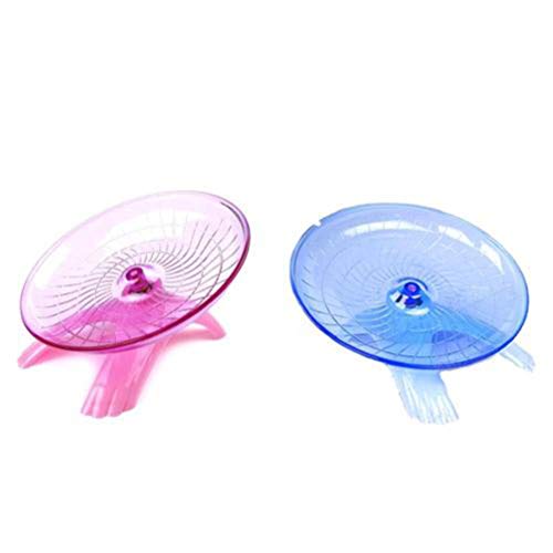 CoscosX Non Slip Hamster Exercise Disc Flying Saucer Spinner UFO Pet Jogging Exercise Running Wheel Roller Toys for Mice Dwarf Gerbil Rat Chinchillas Guinea Pig Squirrel,Cage Accessories - Thumbnail 3