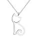 SmallDragon Girl's 925 Sterling Silver Cute Little Cat Sterling Silver Pendant Necklace Animals