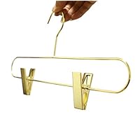 xtszlfj 10pcs Fashion Metal Clothes Skirt Hanger Rose Gold Adult Trousers Pants Hangers with Clips Random Color