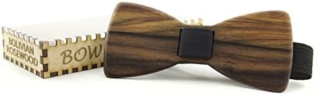 Wooden Bow Tie Handmade - Natural in Bolivian Rosewood - Comes with Artisan Box