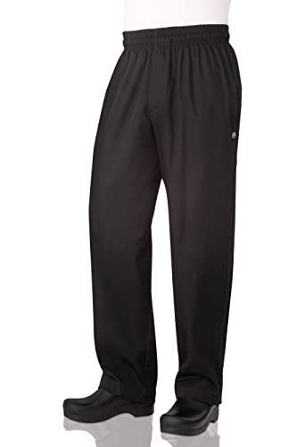 Chef Works Essential Baggy Zip-Fly Chef Pants Pantalon, Noir, M Homme