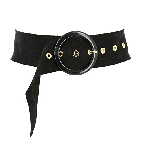 Genuine Italian Suede Leather Belt for Dress, Made in France, Wide Martora Wide Belt in Suede | TWP main image 2