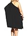 AMZ PLUS Womens Sexy Plus Size One Shoulder Long Sleeve Irregular Loose Dress