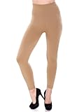 Seamless High Waist Skinny Stretchy Fleece Lined Full Legging Pants, Khaki