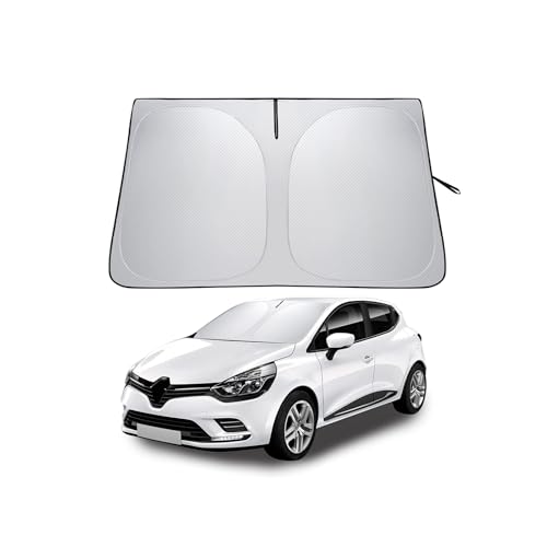 LANTU Windshield Sunshade for Renault Clio 4 IV RS 2013-2019 Foldable Sun Visor Protection with Storage Pocket Blocks UV Rays Sun Umbrella