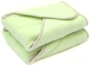 Kissaluvs Cotton Fleece Contour Diaper, 2 Pack, Green, Medium/Large 15-30lbs