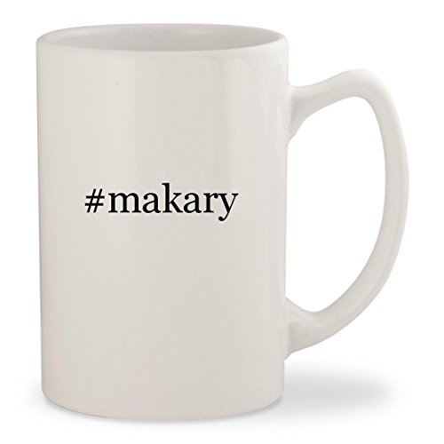 #makary - White Hashtag 14oz Ceramic Statesman Coffee Mug Cup