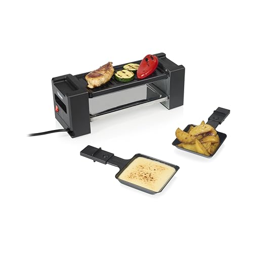 Raclette Mini Grill, 400 W, Para 2 Personas, Diseño Compacto Con Superficie Antiadherente, Calentamiento Uniforme Y Limpieza Fácil, RA-2751