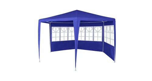 Festzelt mit 6 Seitenwänden Gartenbauten Pavillons und Partyzelte stabil Blau 2x2 m – Bild 8