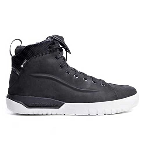 Dainese Metractive D-WP Shoes, Leather Waterproof Motorcycle Sneakers, Men, Black/White, 45