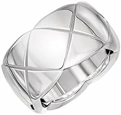 Lovecity Stainless Steel Eternity Wedding 10MM Band Ring Elegant Designed Engagement Ring Sizes 8
