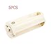 GFORTUN 5PCS 3x1.5V AAA Series Connection Plastic Cylinder Battery Storage Holder Case Adapter Beige