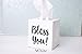 Bless You! Wood Tissue Box Cover, White