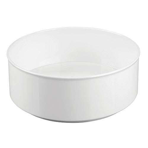 mDesign Plastic Spinning Lazy Susan Round Turntable Storage Tray - Rotating Organizer for Makeup, Cosmetics, Nail Polish, Vitamins, Shaving Kits, Hair Spray, Medical Supplies, First Aid - White