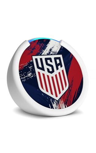 Amazon Echo Pop (newest model) | Officially Licensed U.S. Soccer Limited-Edition (White)