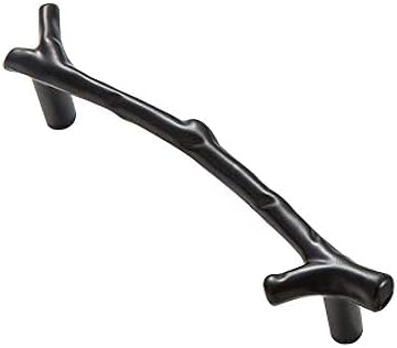 MUZUO Oil Rubbed Bronze Door Cabinet Hardware Footed Drawer Bar Branch Handle Pull - 5" Inch (128mm) Hole Centers,2-Pack