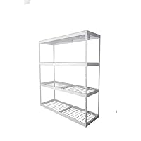 SafeRacks 2x6x7 Garage Shelving - White Bolted Shelving Rack (24" x 72" x 84") - 500 Pounds Per Shelf High Grade Steel