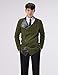 (GD93) Slim Stylish Unbalanced Metallic Leather Point Knitted Cardigan Sweaters Khaki US XL(Tag Size 2XL)