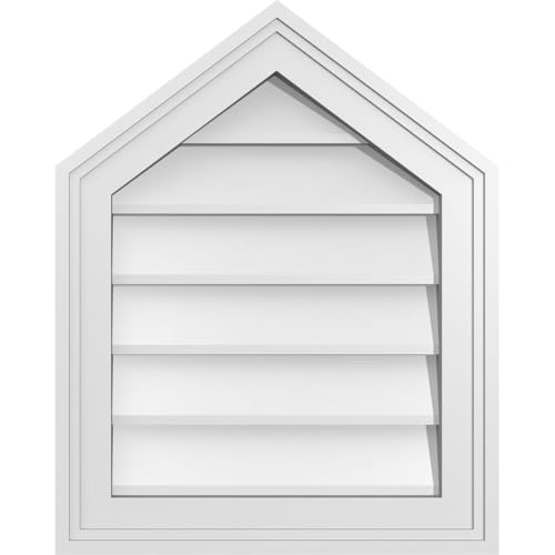 16"W x 20"H Peaked Top Surface Mount Signature Urethane Gable Vent 9/12 Pitch:…