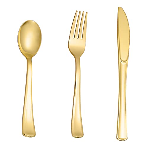N9R Gold Plastic Silverware
